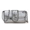 Genuine Leather cross-body metal chain messenger bag
