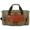 Canvas Large Capacity Leather Travel Duffel Bag
