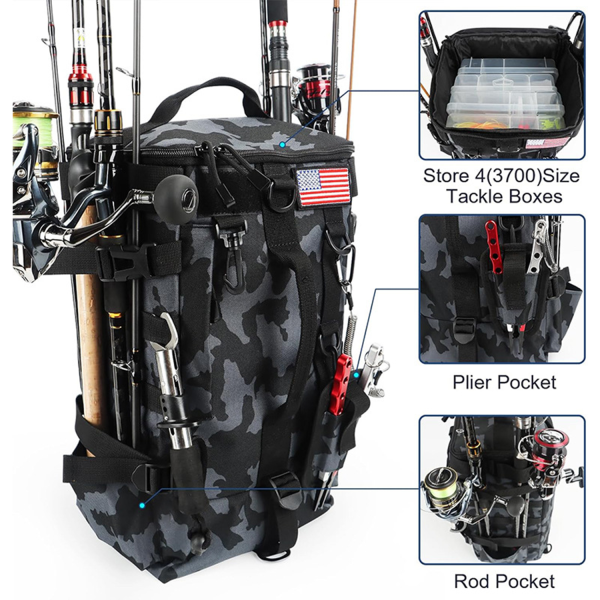 Spacious Oxford Portable Fishing Tackle Storage Bag