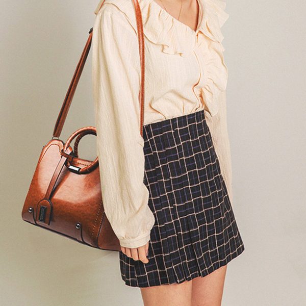 PU woven tote bag handbag for women With a round bracelet