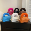 PU Solid Color Portable Diagonal Bag