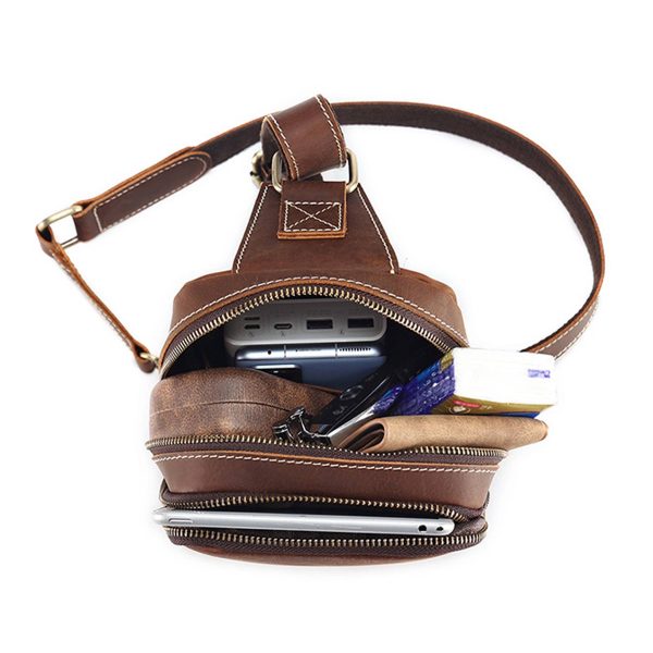 Genuine Leather Sling Bag for Men Crossbody