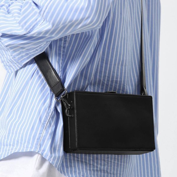 PU Leather Box Crossbody Bag