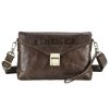 Genuine Leather Combination lock crossbody Messenger bag