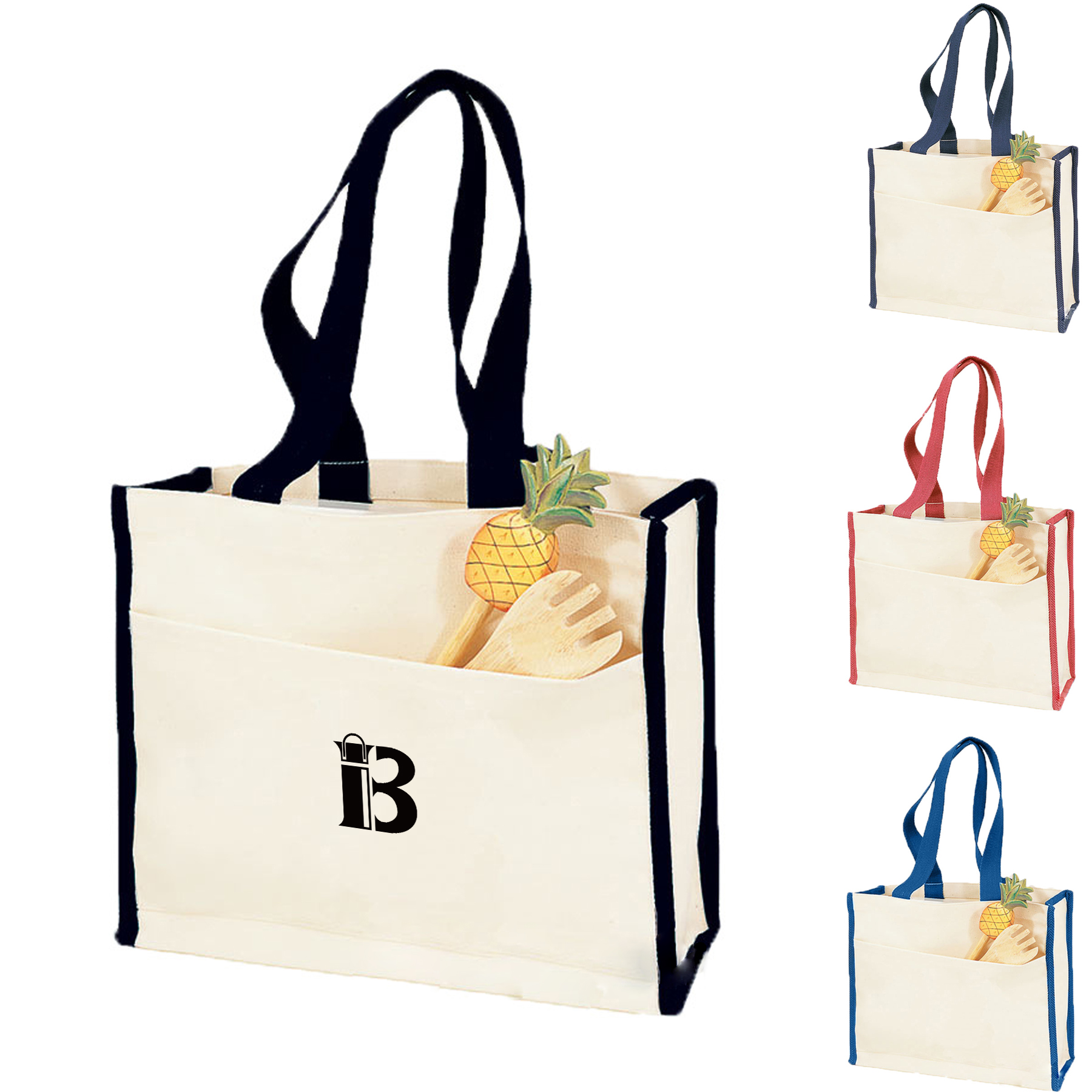CanvasTote Bag With Color Handles