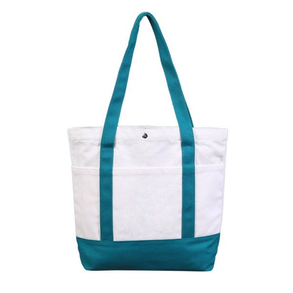 Two-Tone Accent Gusseted Tote Bag
