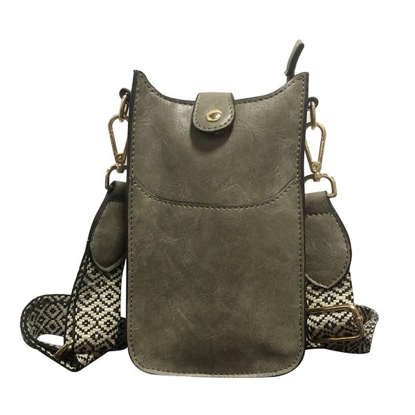 Retro vertical shoulder cell phone bag