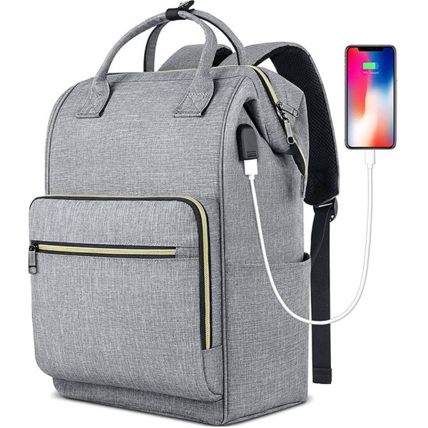 Laptop Backpack with USB Charging Port Carry on Bag for Work