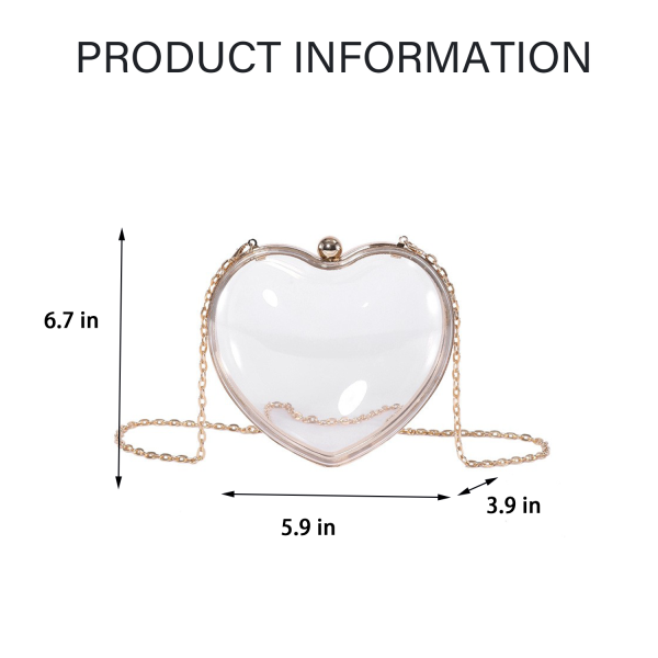 Transparent Heart shaped One Shoulder Crossbody Bag