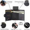 Genuine leather Mens Wallet Tag Anti-theft Card Case