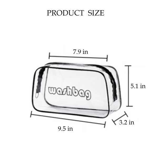 Transparent Waterproof Cosmetic Bag W/ Zipper