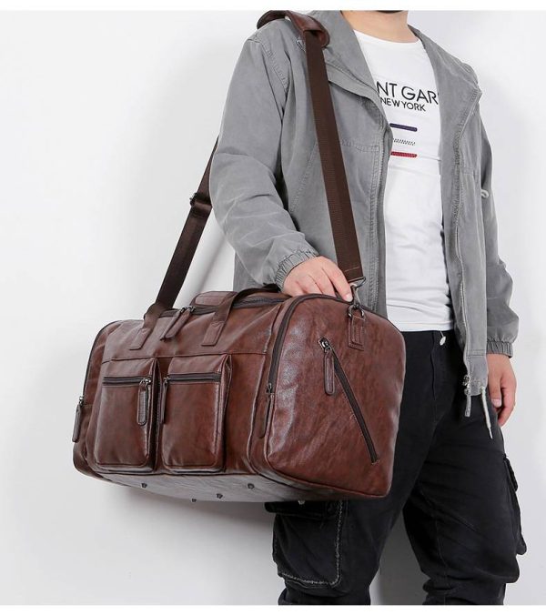 Pu Briefcase Men's Luggage Oversize Travel Duffel Bag