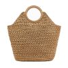 Hand-woven Straw Large Bag Round Handle for women