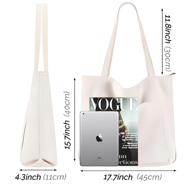 Women's Large Corduroy Tote Handbag with Shoulder Strap