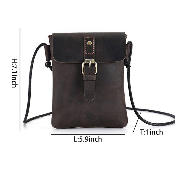 Genuine Leather Small Crossbody Bag for Men