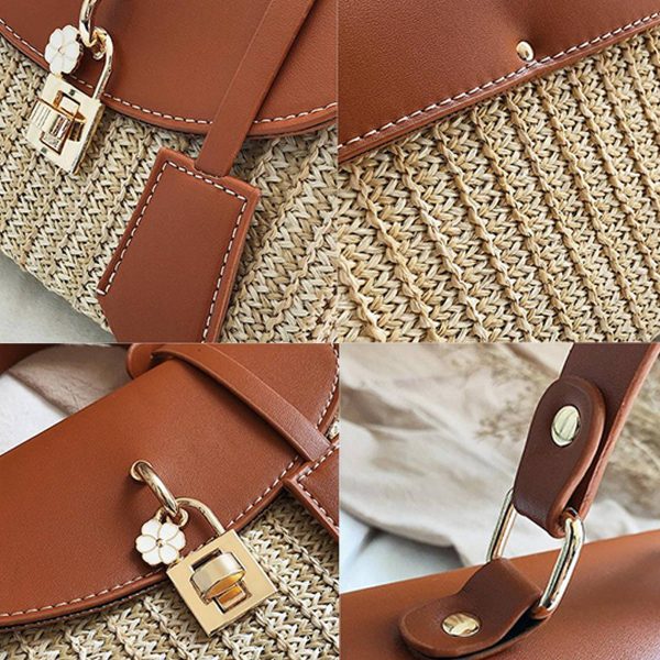Jute/Burlap Straw Fashion Rattan Shoulder Cross-body bag