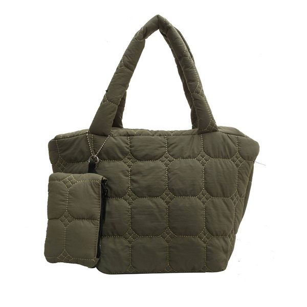 Nylon fluffy tote bag