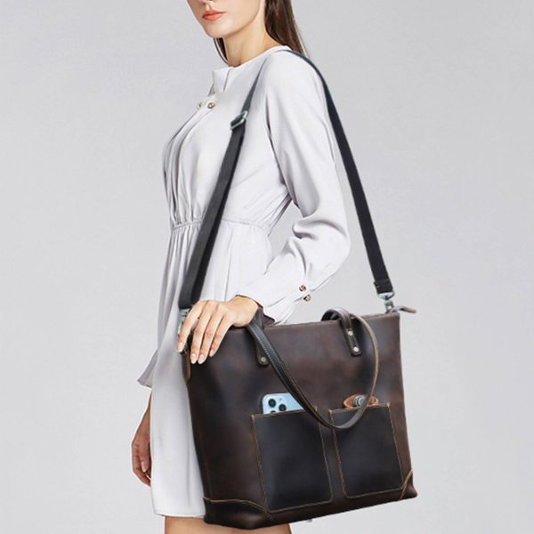 Faux Leather High-capacity 14.2 inch Cross-body Bag
