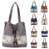 Women Printing Drawstring Canvas Tote Bags