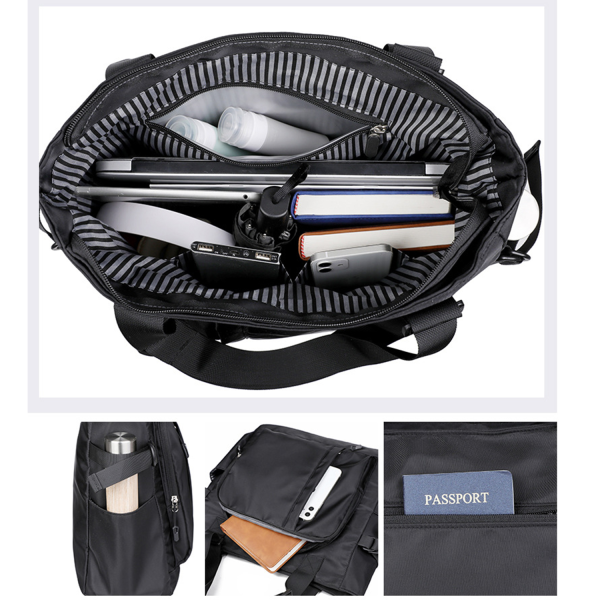 Multi Pocket Shopper Shoulder Bag
