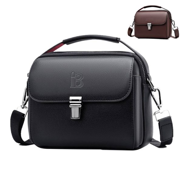 PU Leather Business Briefcase Crossbody Bag