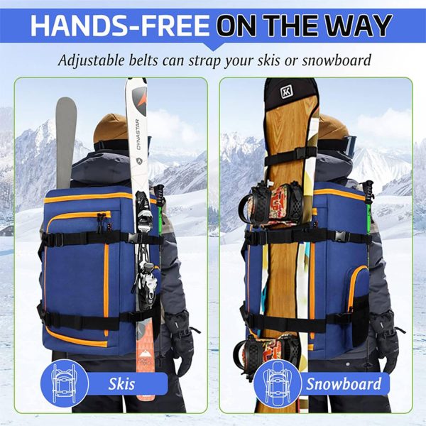 Large Capacity Waterproof Ski Boot Bag Backpack