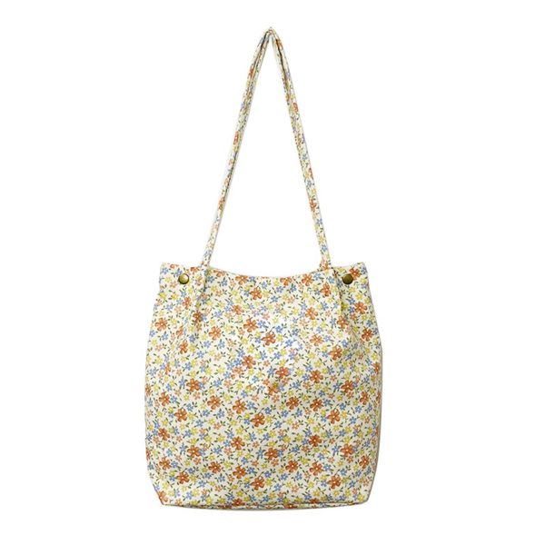 Corduroy high-capacity printed handbag tote bag