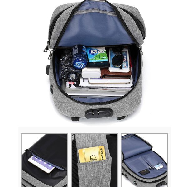 Anti-theft Backpack With USB Charging Port Computer Bag
