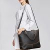 Genuine Leather Large handheld Laptop Cross-body Bag