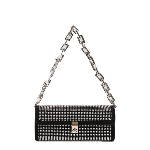 PU chain underarm shoulder tote bag