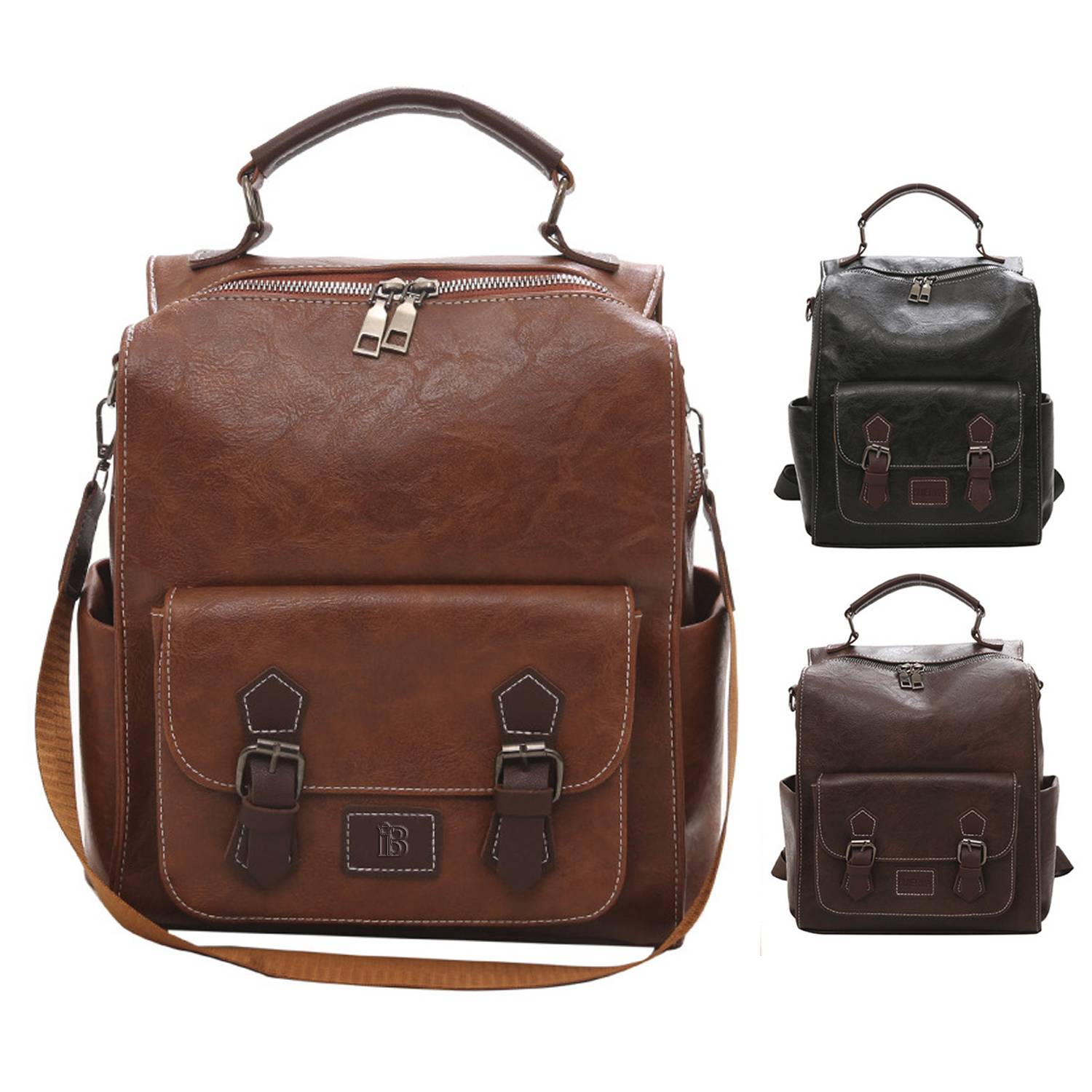 725dd7e0-91df-4a43-b0ad-a5ae57a8f239_JM150-JG.jpg Pu Leather Retro Shoulder Bag Backpack