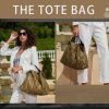 Simple Solid Color Down-Filled Tote Cotton Handbag