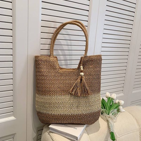 Jute Straw Beach Woven Tote Rattan Shoulder Bag