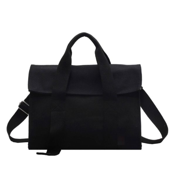 Canvas Crossbody Bag Simple Solid Color Handbag for Women