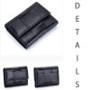 Genuine Leather Stylishly woven short coin purse