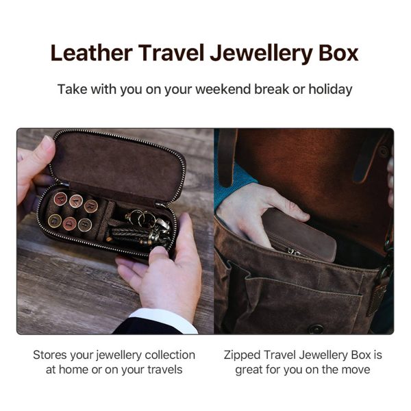 Genuine Leather Jewelry Box Organizer Make-up bag Women