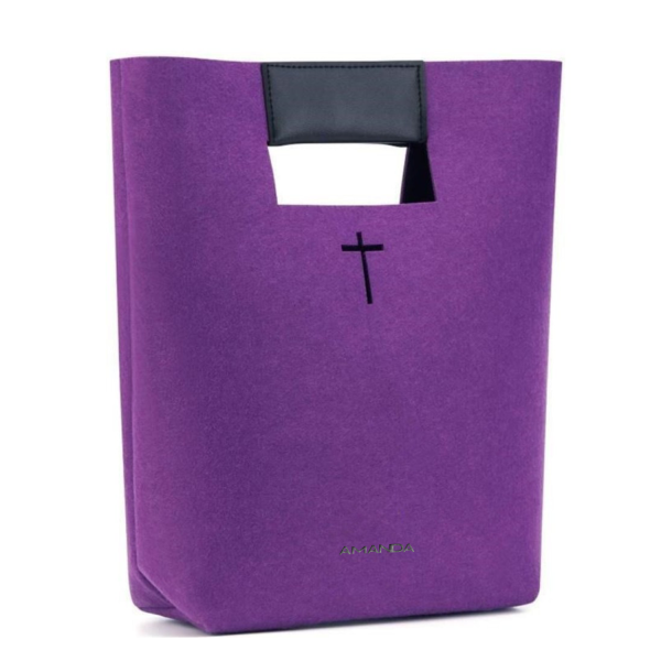 Carved Cross Felt Bible Church Outdoor User Thick Tote Bag