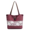 Women Printing Drawstring Canvas Tote Bags