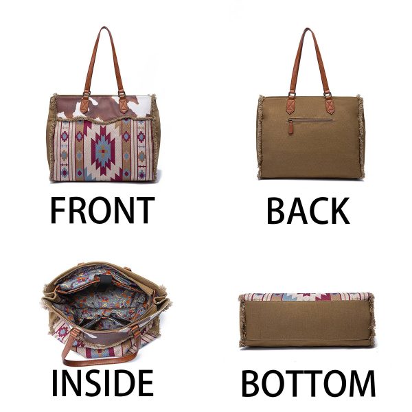 Canvas cotton linen vintage tote bag