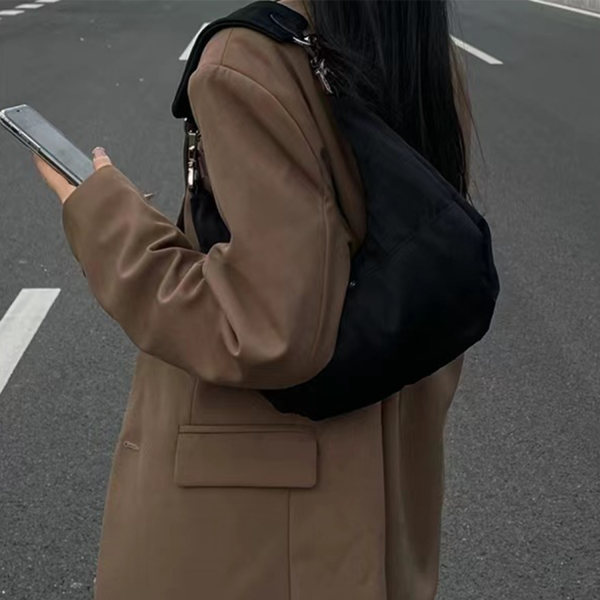 Polyester Vintage Black Cloud Tote Bag