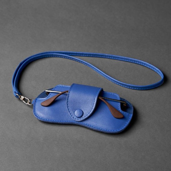 Business Portable Neck Hanging PU Leather Glasses Gag