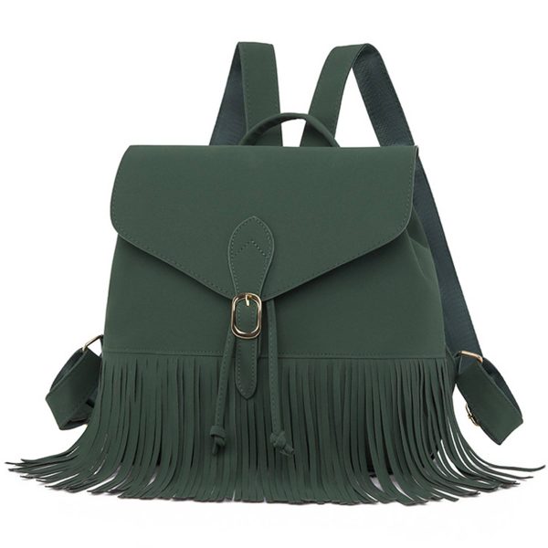Tassel PU Leather Backpack for Women