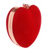 Red velvet heart-shaped chain crossbody shoulder bag handbag