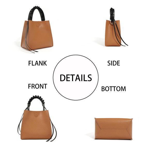 Genuine Leather Vintage hand-held cross-body tote bag