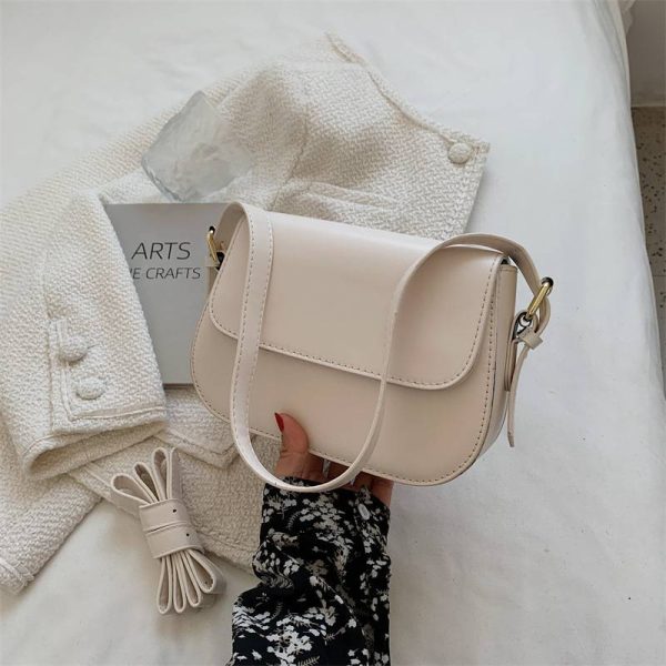 Women's PU Leather Minimalist Saddle Tote Bag