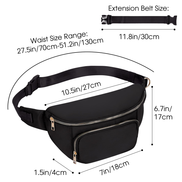 Large Waist Bag Pack with Extra Extension Belt