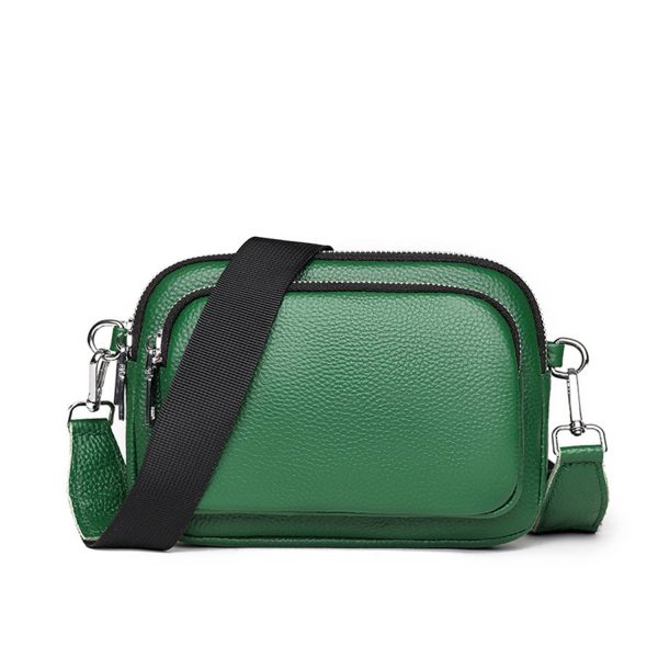 Genuine Leather Double layer Shoulder Crossbody Bag