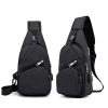 Nylon Waterproof Crossbody Bag With USB Charging Port