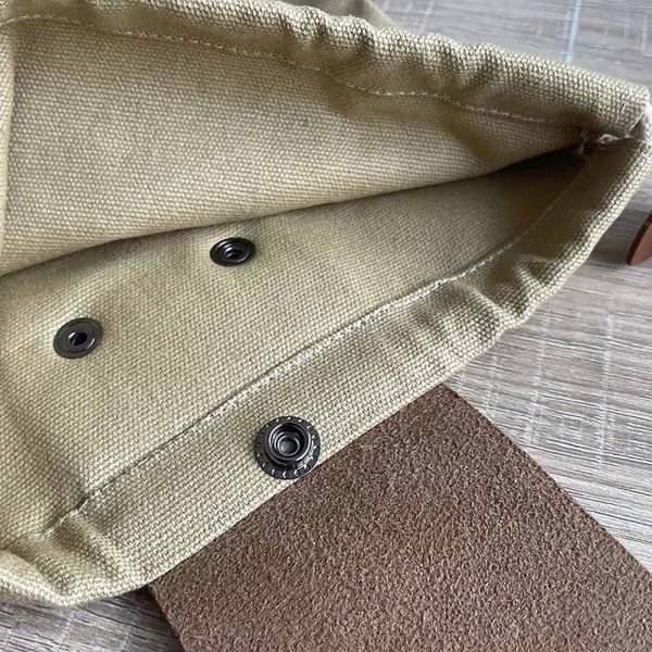 Leather Canvas Collapsible Bushcraft Belt Pouch