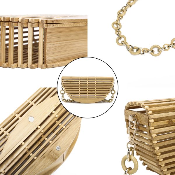 Wood Simple bamboo shoulder tote bag